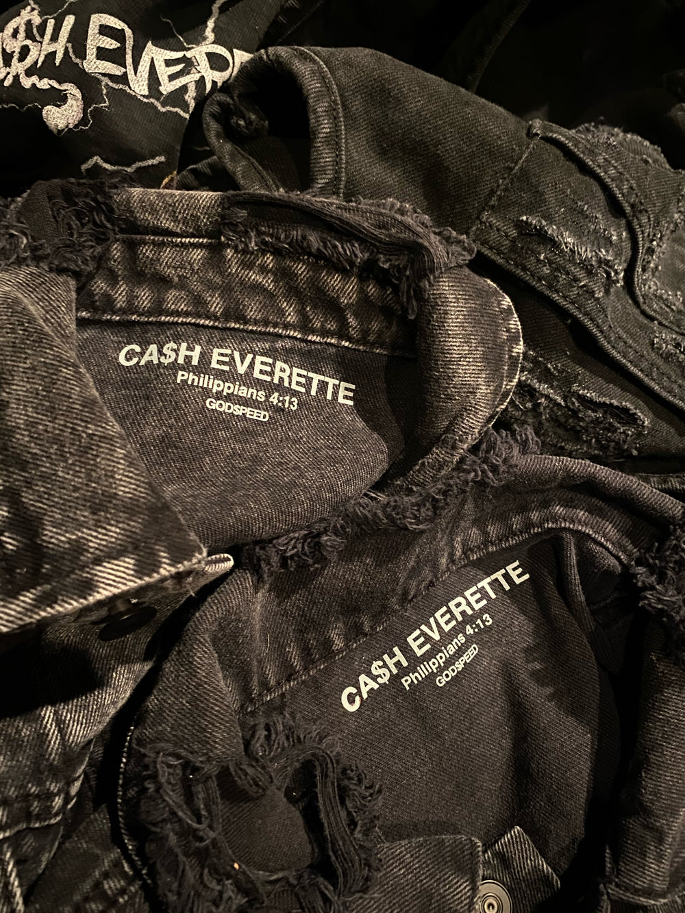 "LEGEND$ NEVER DIE" - DISTRE$$ED DENIM JACKET