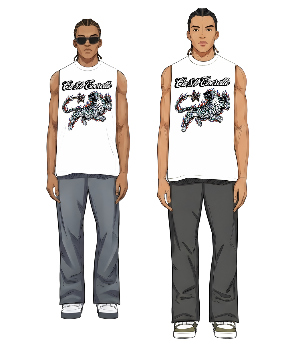 Wildcat - Oversized White Vest Tee