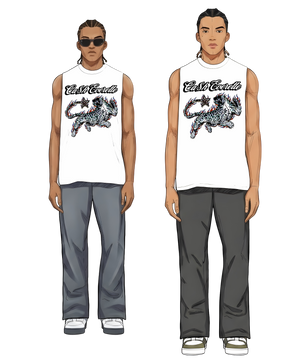 Wildcat - Oversized White Vest Tee