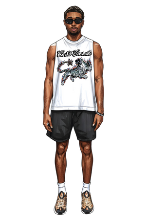 Wildcat - Oversized White Vest Tee