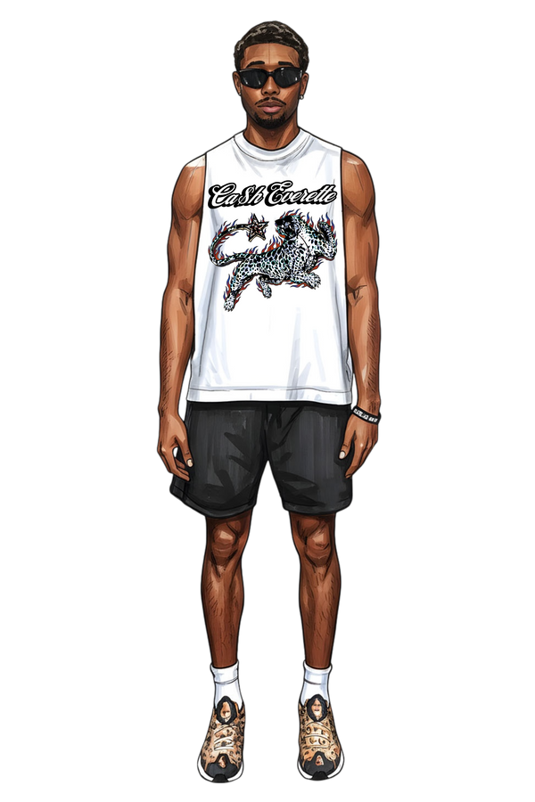 Wildcat - Oversized White Vest Tee