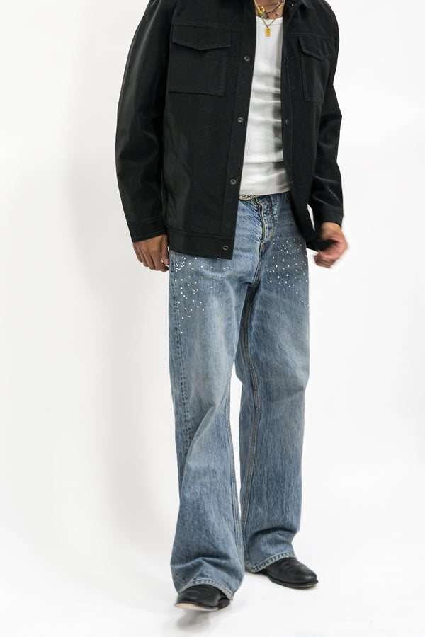 Faded Mid Blue Loose Fit Jeans