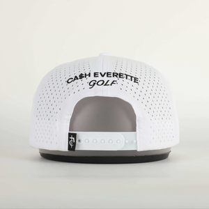 CA$H • GOLF: ( 5 Panel Snapback)_ WHITE