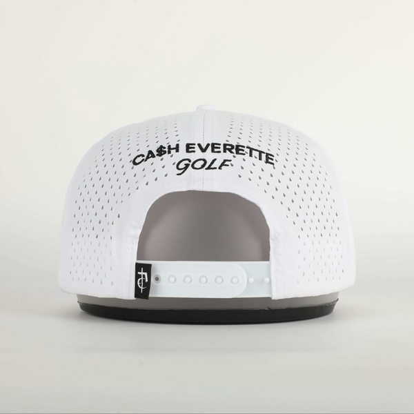 CA$H • GOLF: ( 5 Panel Snapback)_ WHITE