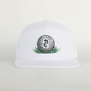 CA$H • GOLF: ( 5 Panel Snapback)_ WHITE