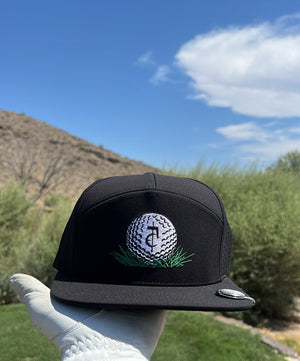 CA$H• GOLF - ( 5 Panel Snapback)_ BLACK