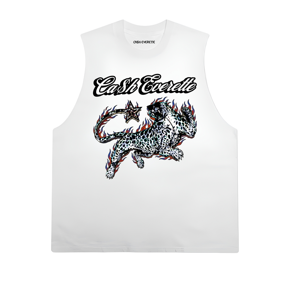 Wildcat - Oversized White Vest Tee