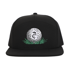 CA$H• GOLF - ( 5 Panel Snapback)_ BLACK