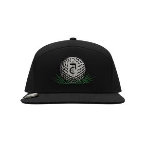CA$H• GOLF - ( 5 Panel Snapback)_ BLACK