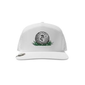 CA$H • GOLF: ( 5 Panel Snapback)_ WHITE