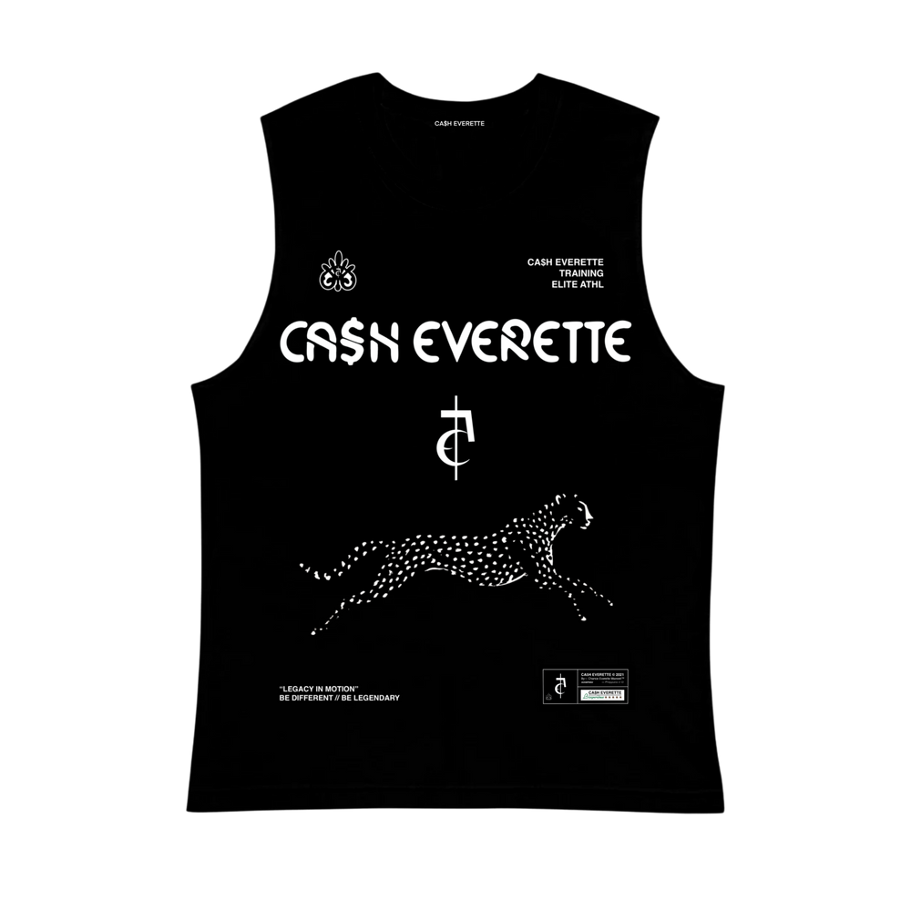 CE. } Oversized Cut Off / Sleeveless Tee - (Black)