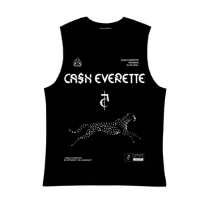 CE. } Oversized Cut Off / Sleeveless Tee - (Black)