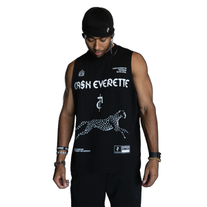 CE. } Oversized Cut Off / Sleeveless Tee - (Black)