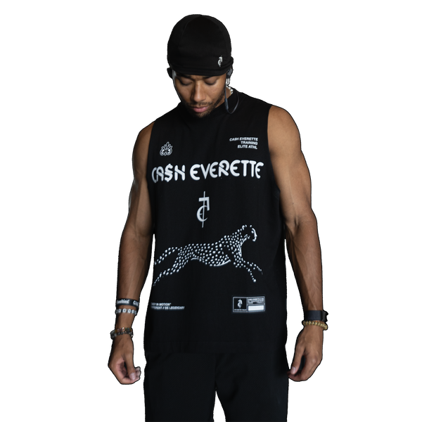CE. } Oversized Cut Off / Sleeveless Tee - (Black)