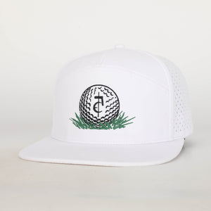 CA$H • GOLF: ( 5 Panel Snapback)_ WHITE