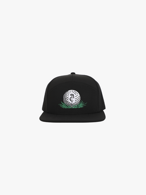 CA$H• GOLF - ( 5 Panel Snapback)_ BLACK
