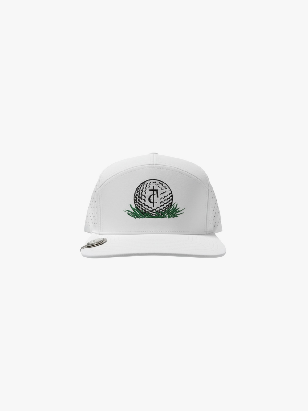 CA$H • GOLF: ( 5 Panel Snapback)_ WHITE