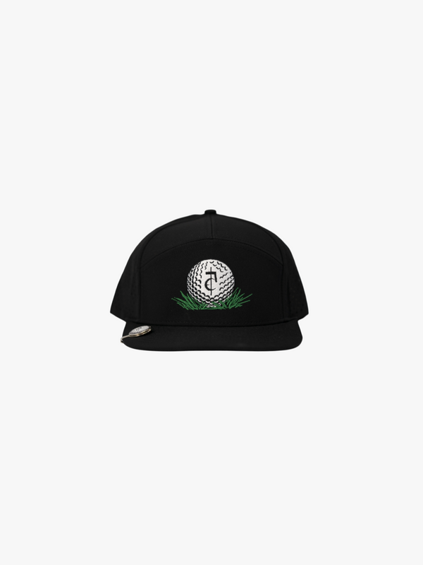 CA$H• GOLF - ( 5 Panel Snapback)_ BLACK