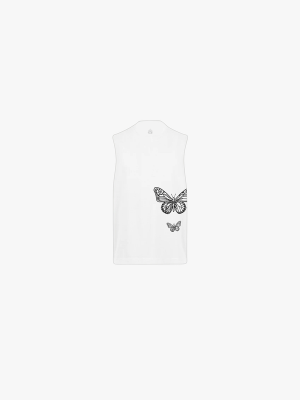 CE. } Oversized Cut Off / Sleeveless Tee - (White Vest)