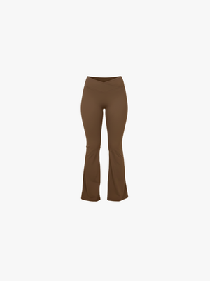 Brown - (Flare Leggings)