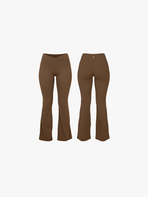 Brown - (Flare Leggings)