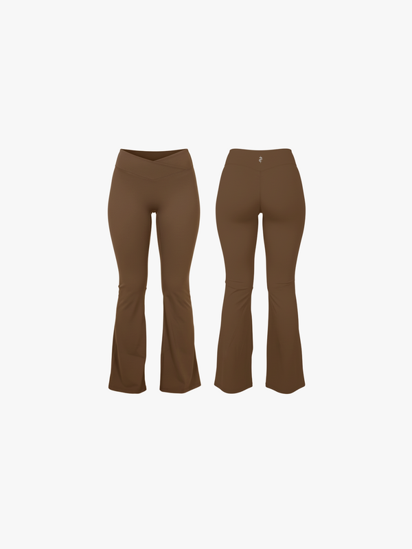 Brown - (Flare Leggings)