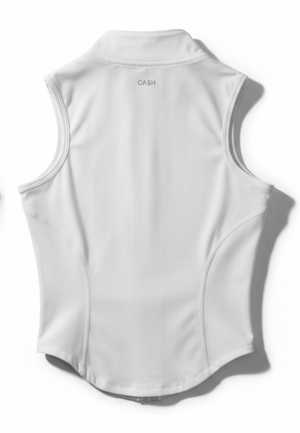 White Slimming Sleeveless Zip-Up