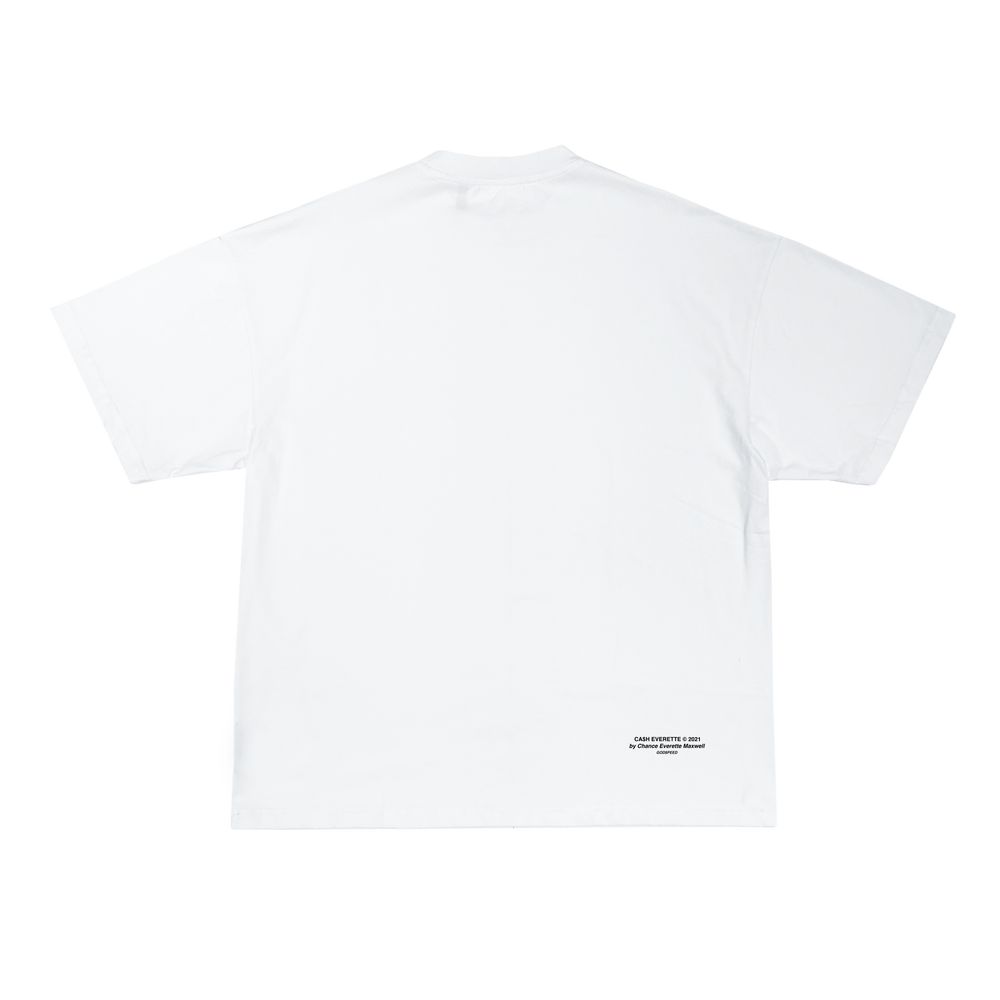 "CA5H " { Logo - White Tee }