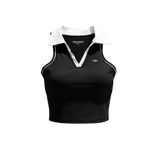 PRIVÉE Club - Collared Polo Tank (Black)