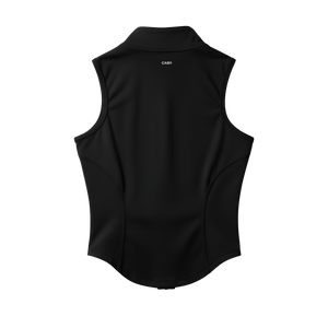 Black Slimming Sleeveless Zip-Up