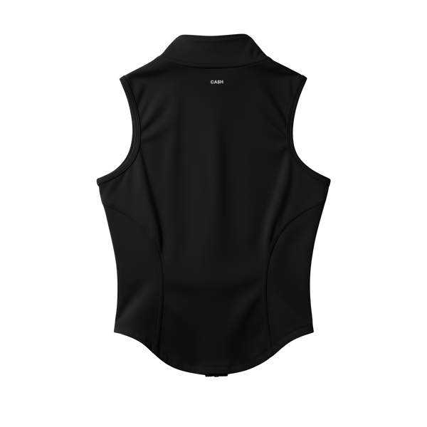Black Slimming Sleeveless Zip-Up