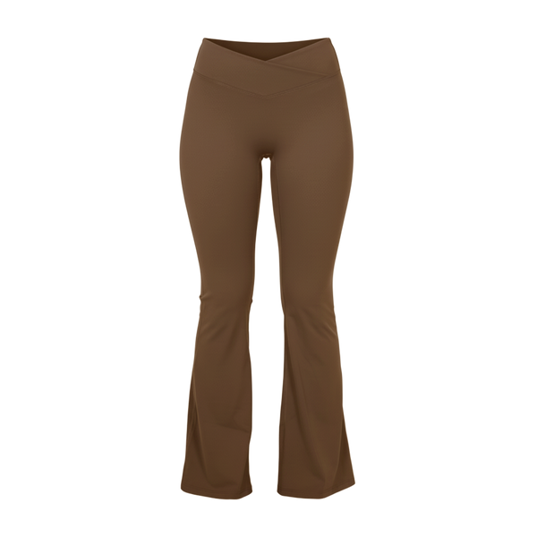 Brown - (Flare Leggings)