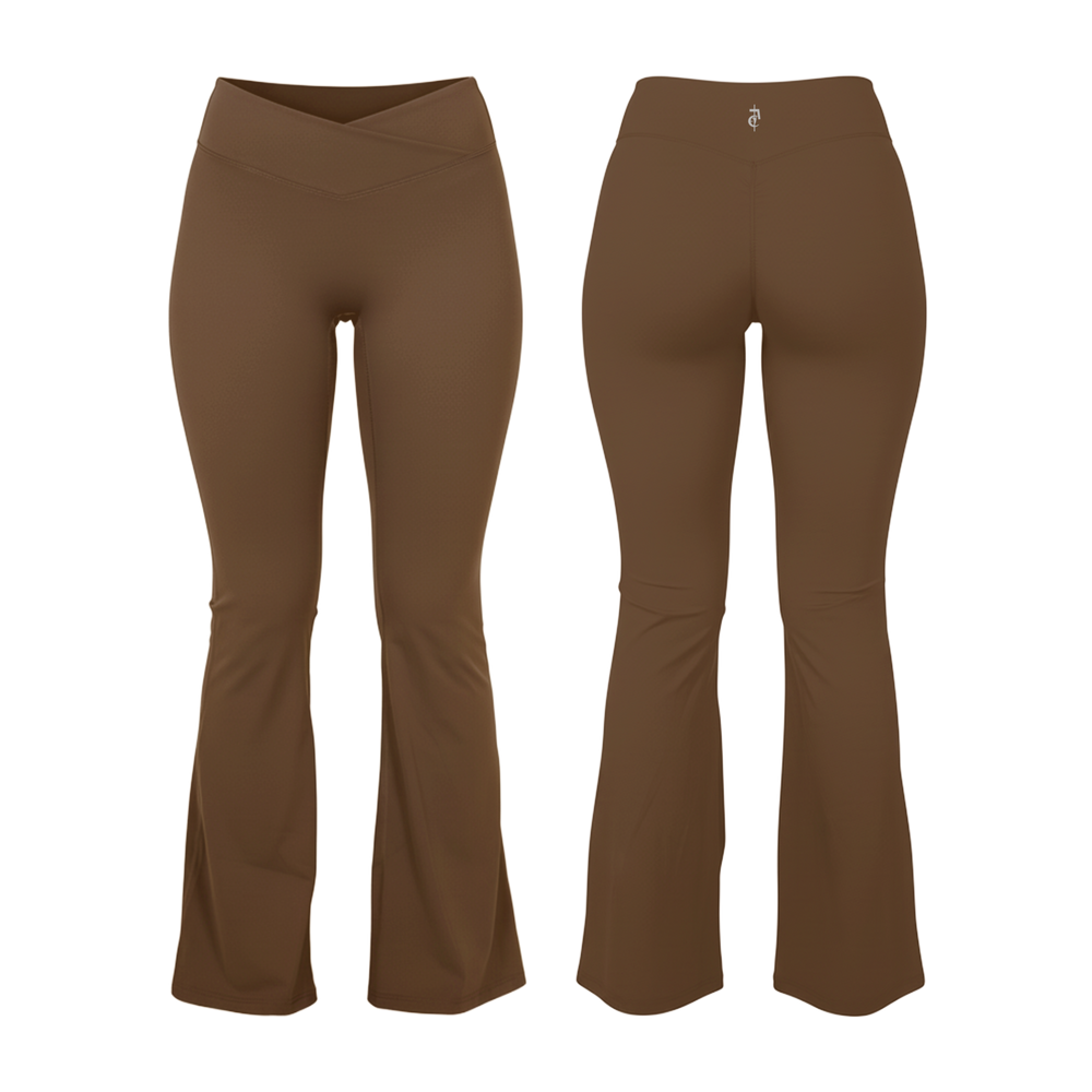 Brown - (Flare Leggings)