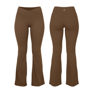 Brown - (Flare Leggings)
