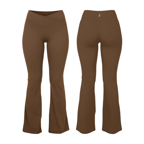 Brown - (Flare Leggings)