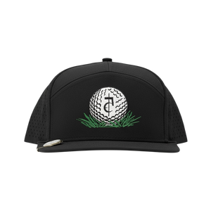 CA$H• GOLF - ( 5 Panel Snapback)_ BLACK