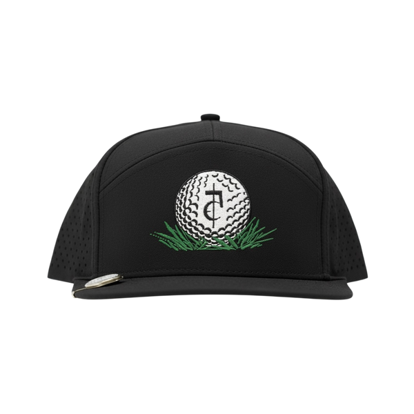 CA$H• GOLF - ( 5 Panel Snapback)_ BLACK