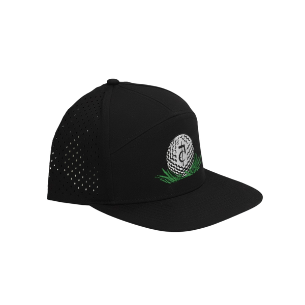 CA$H• GOLF - ( 5 Panel Snapback)_ BLACK