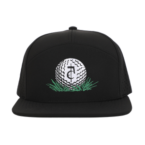 CA$H• GOLF - ( 5 Panel Snapback)_ BLACK