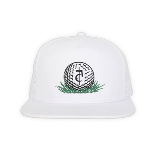 CA$H • GOLF: ( 5 Panel Snapback)_ WHITE