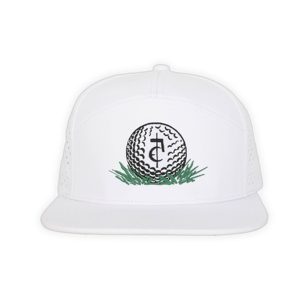 CA$H • GOLF: ( 5 Panel Snapback)_ WHITE