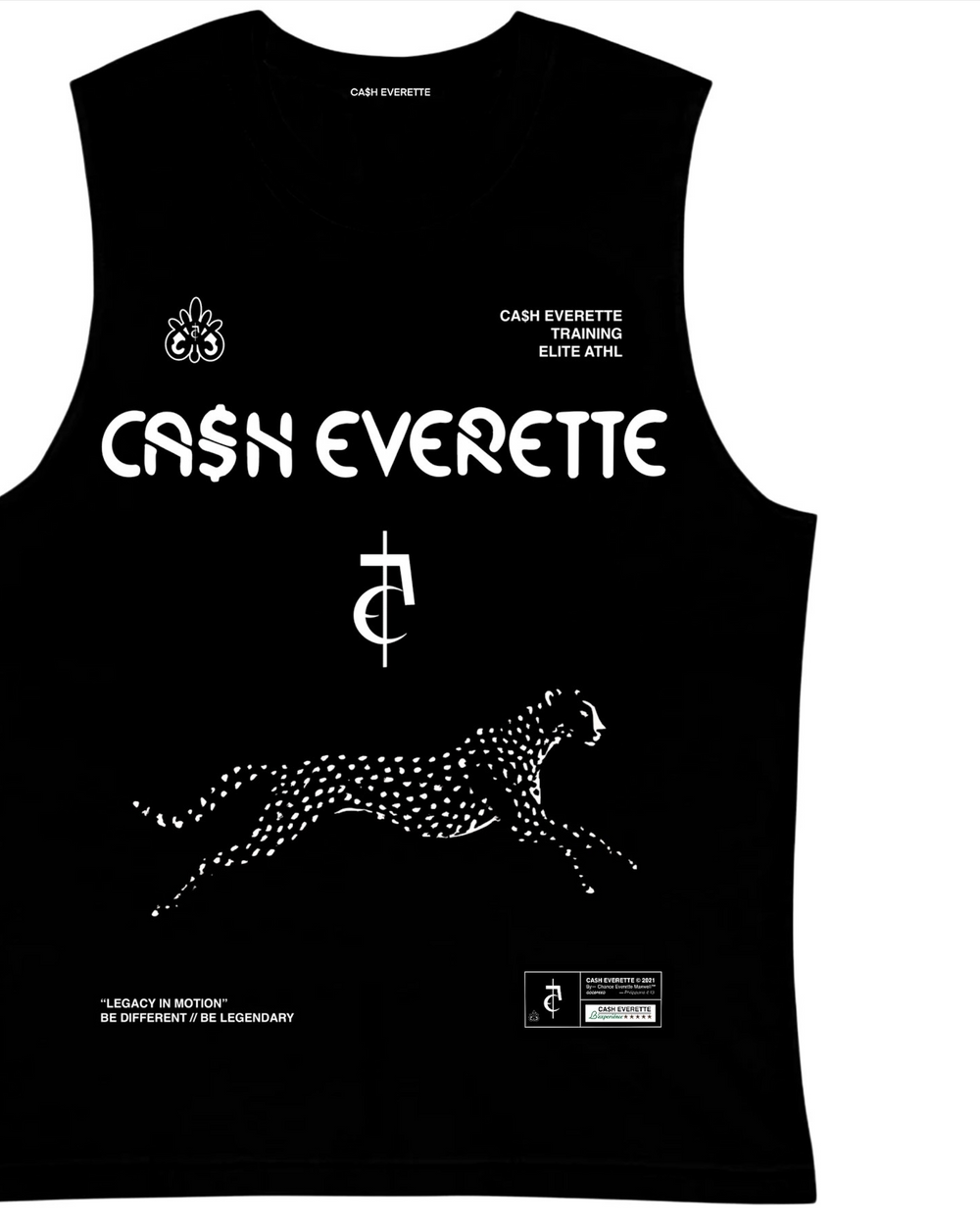 CE. } Oversized Cut Off / Sleeveless Tee - (Black)