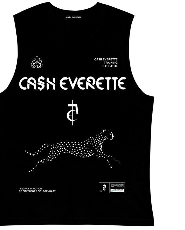 CE. } Oversized Cut Off / Sleeveless Tee - (Black)