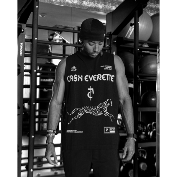 CE. } Oversized Cut Off / Sleeveless Tee - (Black)